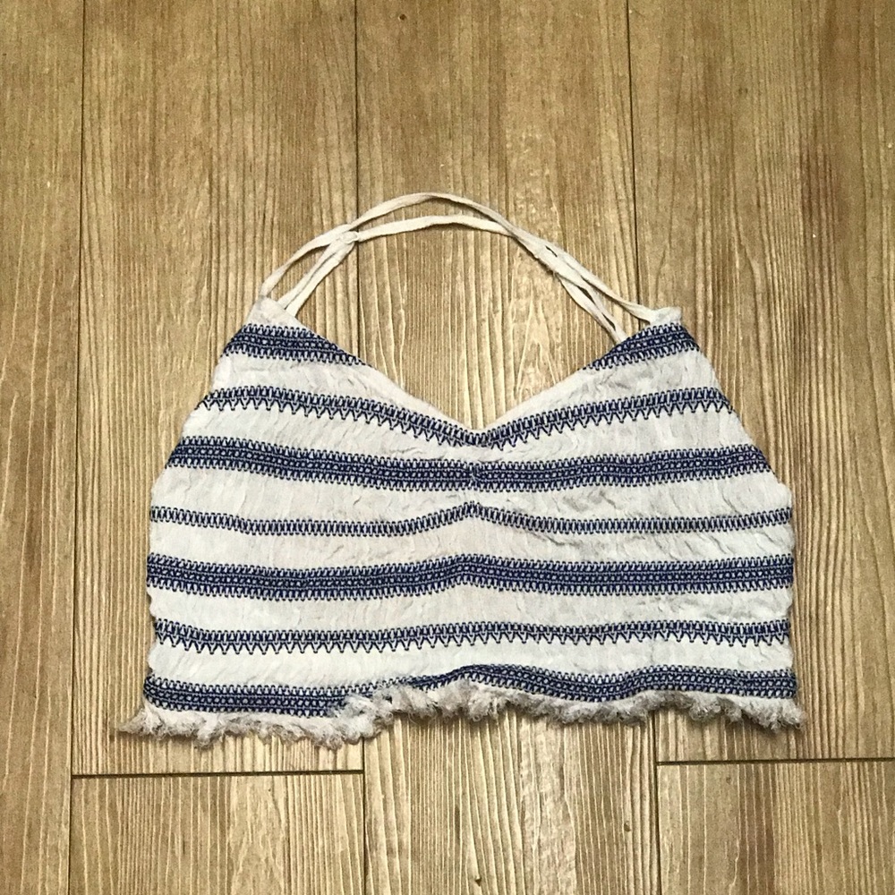 🇺🇸Free People Strappy Back Striped Crop Top